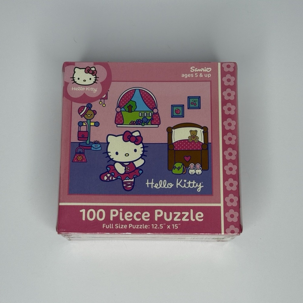 VTG Sanrio Hello Kitty Bedroom Ballerina 100 Piece Puzzle Brand New Sealed